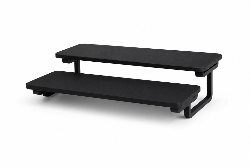 Schwarzes Regal/Display für Vitrinen
